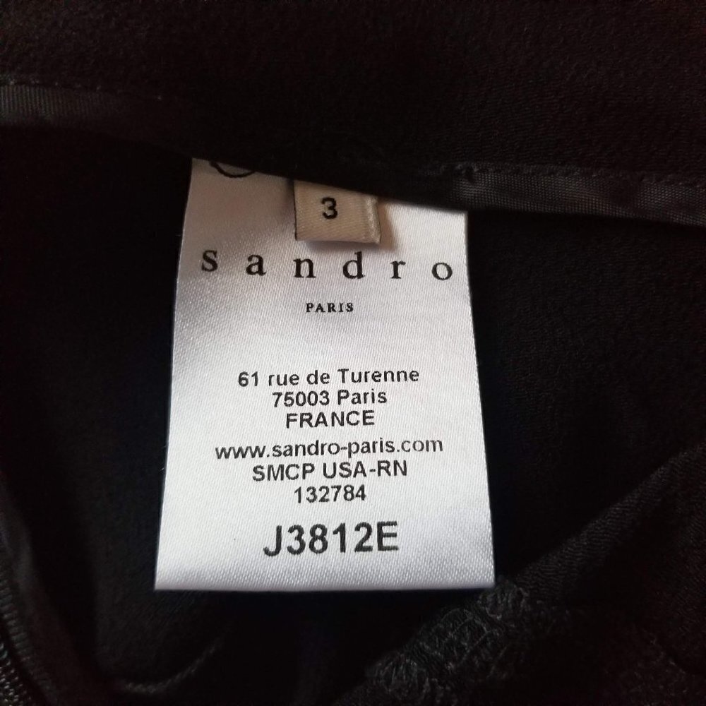 Sandro Paris Asymmetry Black Tulip Mini Skirt Size 3 - Picture 7 of 8